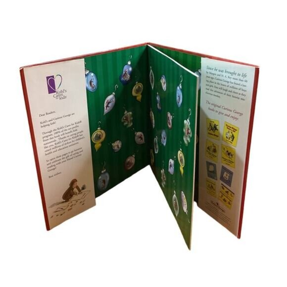 2016 Kohls Cares Merry Christmas Curious George Plush Stuffed Animal and Book - Picture 6 of 11